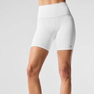 ALO Yoga 7" High Waist Biker Shorts Womens Large High Rise Airbrush Fabric